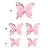 Blumomon 30Pcs Pink Gold Edge Mixed Size Lively 3D Swllowtail Butterfly Cupcake Topper for Girls Women's Happy Birthday Wedding Party Cake Wall Party Food Decorations view 3