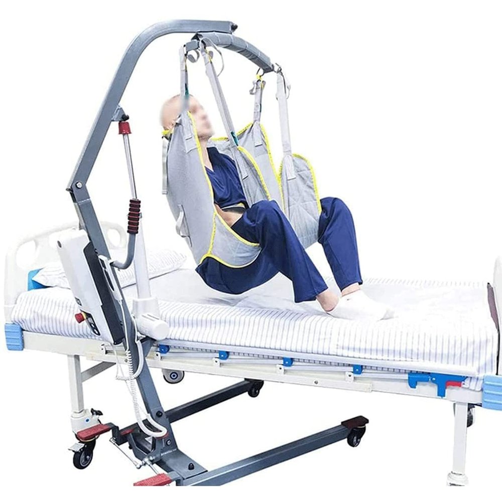 MYENA Hoist for Lifting Elderly, Deluxe Padded Toileting Patient Lift Sling with Head Support, Divided Leg Shower Sling for Patient Lifts,S