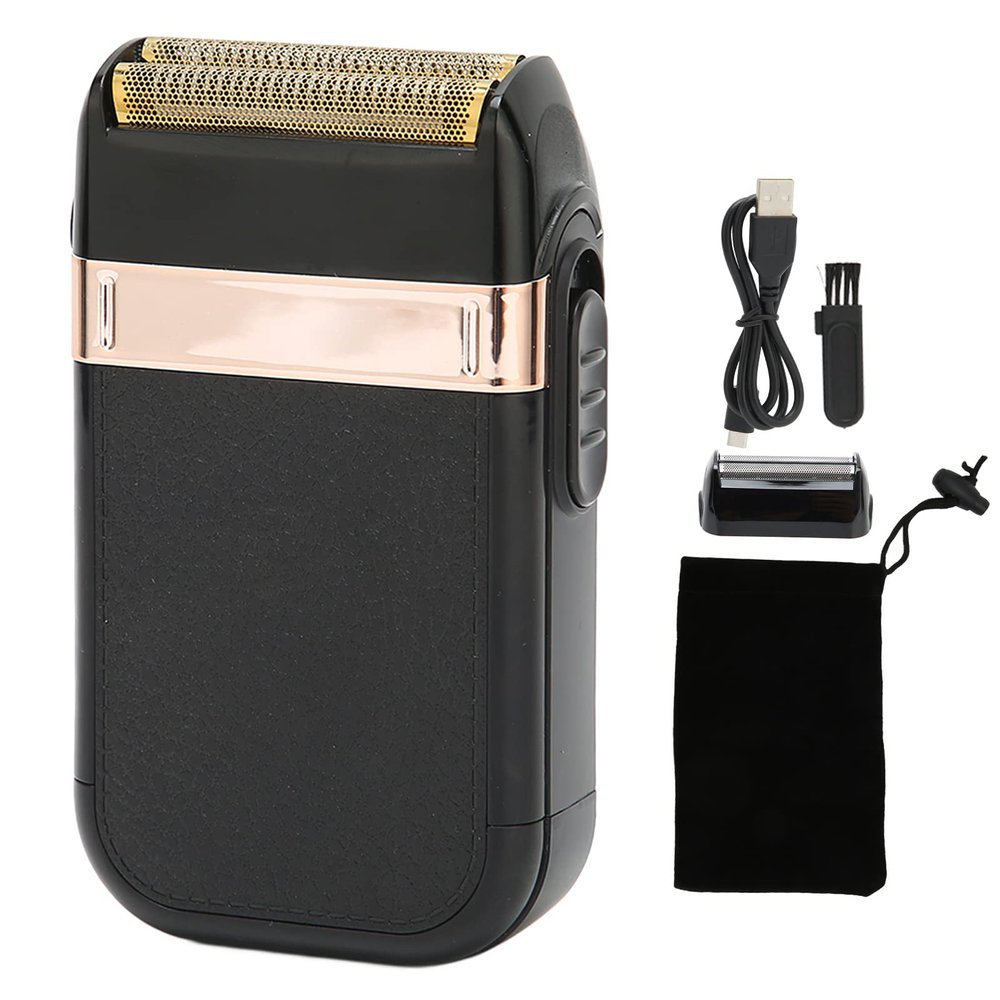 Electric Foil Shaver for Men , 2 in 1 Dual Purpose Electric Razor Barber Beard and Hair Trimmer, Low Noise Rechargeable Cordless Waterproof Double Floating Blades Electric Shaver for Face/Beard/Head