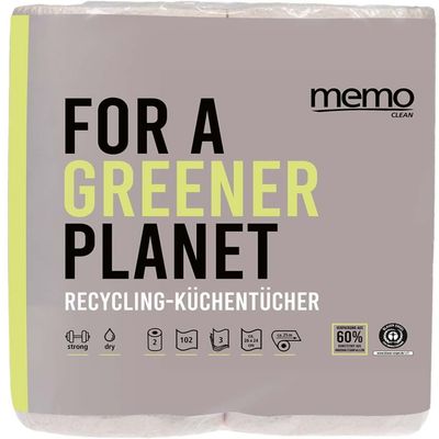 Memo - Kitchen Rolls Recycling Strong & Dry 2 Pieces - Pack of 6