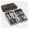 12Pcs Stainless Steel Nail Care Tool Sets Manicure Set And Kit Pedicure Scissor Tweezer Knife Ear Pick Utility Nail Clipper Kit (Color : Golden black) view 1
