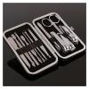 12Pcs Stainless Steel Nail Care Tool Sets Manicure Set And Kit Pedicure Scissor Tweezer Knife Ear Pick Utility Nail Clipper Kit (Color : Golden black) view 3