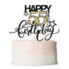 Bekaterea Happy Birthday Cake Topper,Black font Golden Numbers 55th Birthday Cake DecorationHello 55, Cheers to 55Years/55th Anniversary 55& Fabulous Party Decoration view 1