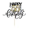 Bekaterea Happy Birthday Cake Topper,Black font Golden Numbers 55th Birthday Cake DecorationHello 55, Cheers to 55Years/55th Anniversary 55& Fabulous Party Decoration view 2