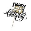 Bekaterea Happy Birthday Cake Topper,Black font Golden Numbers 55th Birthday Cake DecorationHello 55, Cheers to 55Years/55th Anniversary 55& Fabulous Party Decoration view 4