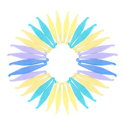 200 Pcs Small Disposable Rubber Ring Pull Hook Orthodontic Elastic Placers Braces Elastic Bands Removers Multi-Color Mixed Hygienic