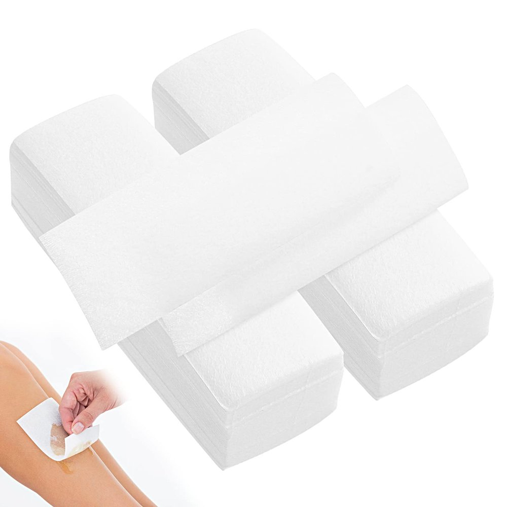 200PCS Large Waxing Strips Paper, Full Size Waxing Strips for Body - Legs, Chest Hair, Eyebrow, Professional Eyebrow Waxing Kit with Non-Woven, Plain Wax Strips Body Wax Strips