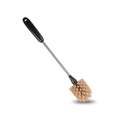 Water bottle brush, 38cm long bottle cleaning brush, bottle scrubber, kitchen scrubbing brush suitable for water bottles, cups, glasses, baby bottles, brown