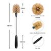 Water bottle brush, 38cm long bottle cleaning brush, bottle scrubber, kitchen scrubbing brush suitable for water bottles, cups, glasses, baby bottles, brown view 2