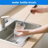 Water bottle brush, 38cm long bottle cleaning brush, bottle scrubber, kitchen scrubbing brush suitable for water bottles, cups, glasses, baby bottles, brown view 4