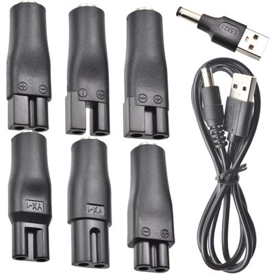 BOEEA 8 PCS Power Cord 5V Replacement Charger USB adapter Suitable for Hair Clippers, Beard trimmers, Shavers, Beauty Instruments, Desk Lamps, Purifiers