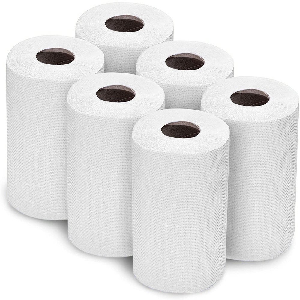 (Pack of 18 Rolls) - 2ply Centre Feed Embossed Paper Kitchen Towel Multipurpose Towel for Cleaning Commercial & Home, Embossed Wiping Paper Tissue Kitchen Hand Towel (White)