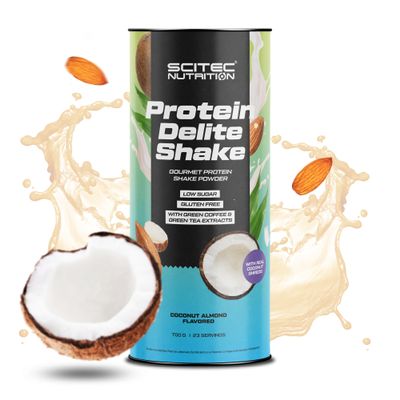 Scitec Nutrition Protein Delite Shake Flavored Protein Drink Powder with Coconut Shreds, L-carnitine, Green Coffee Extract, Green Tea Extract, 700 g, Almond-Coconut