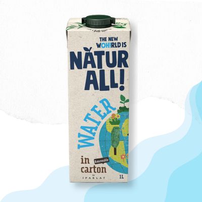 NATUR-ALL | Cartons of Still Water 1L - Sustainable Plant-Based Cardboards, Eco-Friendly Packaging, Recyclable (Pack of 8)