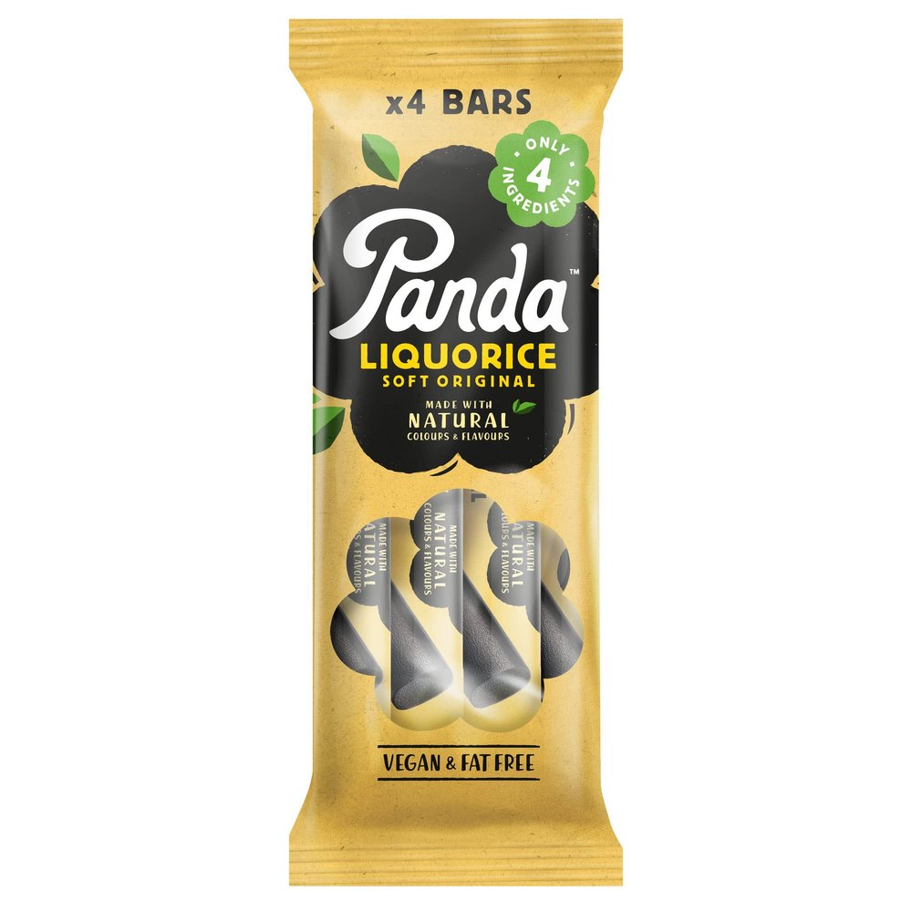 Panda  | Natural Soft Original Liquorice Bars | 32 Gr x 4 Bars Pack