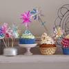 JOGILBOY 10 Pcs Happy Birthday Cake Toppers Foil Firework Cupcake Toppers Sparkle Tinsel Drink Stirrers Flowers Cake Decoration Cocktail Food Fruit Toothpick for Cake Decoration Party Supplies view 4