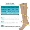 2 Pairs Zipper Compression Socks Women and Men, Closed Toe Compression Stocking, 15-20 mmHg Knee high compression socks for Edema, Varicose Veins, Swollen Sore, Beige, XXL view 3