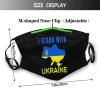 2PCS Ukrainian Flag Heart Mask Unisex Ukraine Face Mask Washable Reusable Balaclava with 4 Filters for Women Men view 3