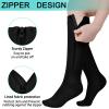 2 Pairs Zipper Compression Socks Women and Men, Closed Toe Compression Stocking, 15-20 mmHg Knee high compression socks for Edema, Varicose Veins, Swollen Sore, Black, Large/X-Large(2 Pairs) view 4