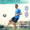 Athbavib 2 Pairs Zipper Compression Socks Women and Men, Closed Toe Compression Stocking, 15-20 mmHg Knee high compression socks for Edema, Varicose Veins, Swollen Sore, Beige, S-M view 2