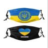 2PCS Ukrainian Flag Heart Mask Unisex Ukraine Face Mask Washable Reusable Balaclava with 4 Filters for Women Men