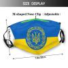 2PCS Ukrainian Flag Heart Mask Unisex Ukraine Face Mask Washable Reusable Balaclava with 4 Filters for Women Men view 3