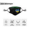 2Pcs Ukraine Washable Face Masks with Pocket Cloth Adjustable Nose Bridge Balaclava for Adults view 2