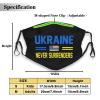 Face Masks Funny Ukraine Never Surrenders Face Covers for Men Outdoor Office School Personalized Gifts view 2