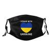 2PCS Ukrainian Flag Heart Mask Unisex Ukraine Face Mask Washable Reusable Balaclava with 4 Filters for Women Men view 2
