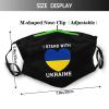 2PCS Ukrainian Flag Heart Mask Unisex Ukraine Face Mask Washable Reusable Balaclava with 4 Filters for Women Men view 3
