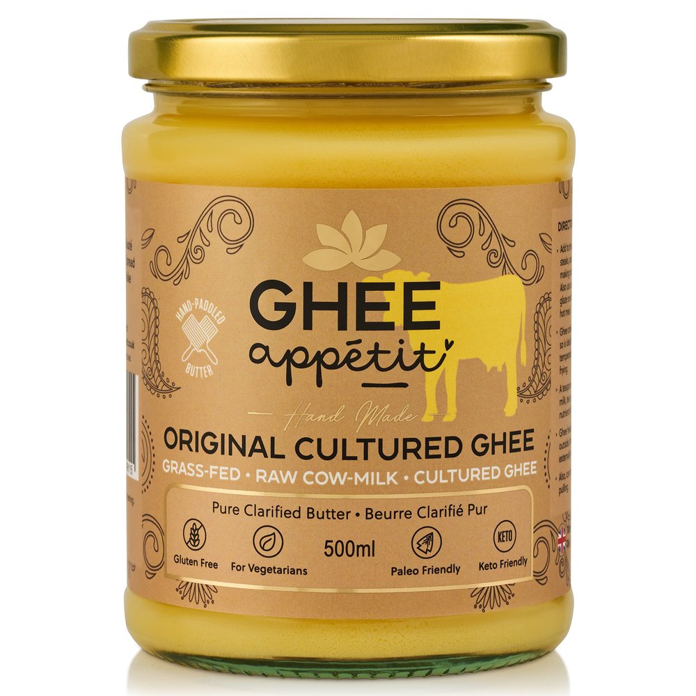Ghee Apptit Original Cultured Ghee 500ml I Raw Milk Butter Ghee I Grass Fed Ghee Butter I Ayurveda Ghee I Artisan Ghee