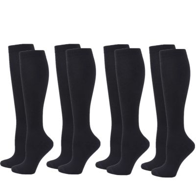 Zingso Compression Socks for Women Men, 4 Pairs 20-25mmHg Flight Socks Compression Stockings for Sport, Athletic, Travel, Pregnancy, Nursing