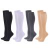 Compression Socks for Women Men, 4 Pairs 20-25mmHg Flight Socks Compression Stockings for Sport, Athletic, Edema, Diabetic, Varicose Veins, Travel, Pregnancy, Nursing (L/XL, Black Skin White Grey) view 1