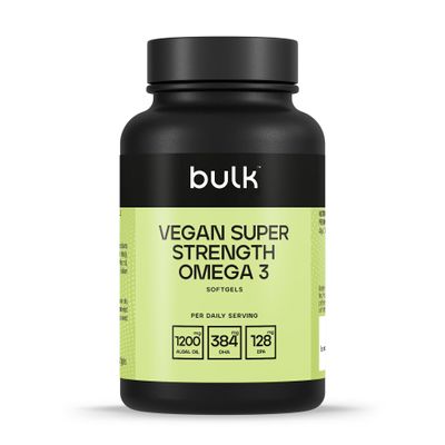 Bulk Vegan Super Strength Omega 3 Softgels, 1200 mg, Pack of 60, 60 Servings, Packaging May Vary