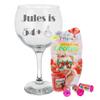 Always Looking Good Personalised Engraved 55th Middle Finger Gin Glass Fifty Fifth Birthday Gift with Personalised with Any Name - Rude Funny Novelty Gin Glass Gift for Men and Women (Empty Glass) view 3