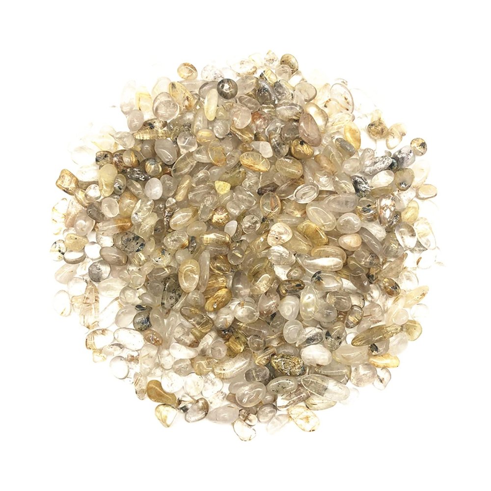 SHITOU2231 50g 6-9mm Natural Golden Hair Crystals Rutilated Quartz Crystal Stones Specimen Natural Stones And Minerals Healing Stones