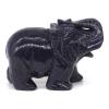 YEJIANGHUA 4" Elephant Statue Blue Goldstone Sand Crystal Carved Reiki Healing Quartz Stone Animal Figurine Crafts Home Decoration Natural view 2