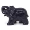 YEJIANGHUA 4" Elephant Statue Blue Goldstone Sand Crystal Carved Reiki Healing Quartz Stone Animal Figurine Crafts Home Decoration Natural view 3