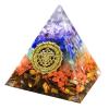 QVVWOPQ 7 Chakra Orgone Pyramid Orgonite Pyramids for Energy Healing Love Attraction Crystals of Unconditional Love Natural Quartz Positive Energy Generator view 1