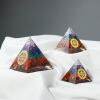 QVVWOPQ 7 Chakra Orgone Pyramid Orgonite Pyramids for Energy Healing Love Attraction Crystals of Unconditional Love Natural Quartz Positive Energy Generator view 4