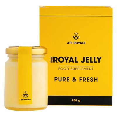 API ROYALE - Pure & Fresh Royal Jelly 100g Premium Fresh Royal Jelly Nutritional Supplements 100% Natural with Natural and Non-Gluten Formula