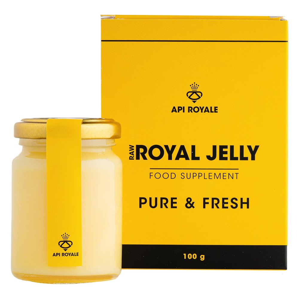 API ROYALE - Pure & Fresh Royal Jelly 100g Premium Fresh Royal Jelly Nutritional Supplements 100% Natural with Natural and Non-Gluten Formula