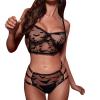 UIVHLW Chemises & Negligees Black Lace Through Mesh Plus Size Women's Underwear Costumes view 1