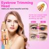 ACWOO Facial Hair Remover for Women, 2 in 1 Eyebrow Trimmer & Face Hair Removal, Painless Electric Remover for Lips Nose Face Body Peach Fuzz, Lady Shaver with 2 Eyebrow Trimmer, Built-in LED Light view 2