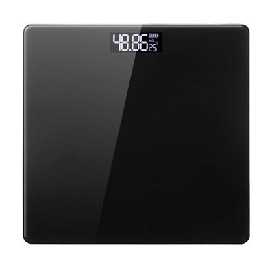 Floor Scales Body Fat Scale Glass Electronic Smart Scales USB Charging LCD Display Digital Bathroom Body Weight Scale Black (Color (Black)