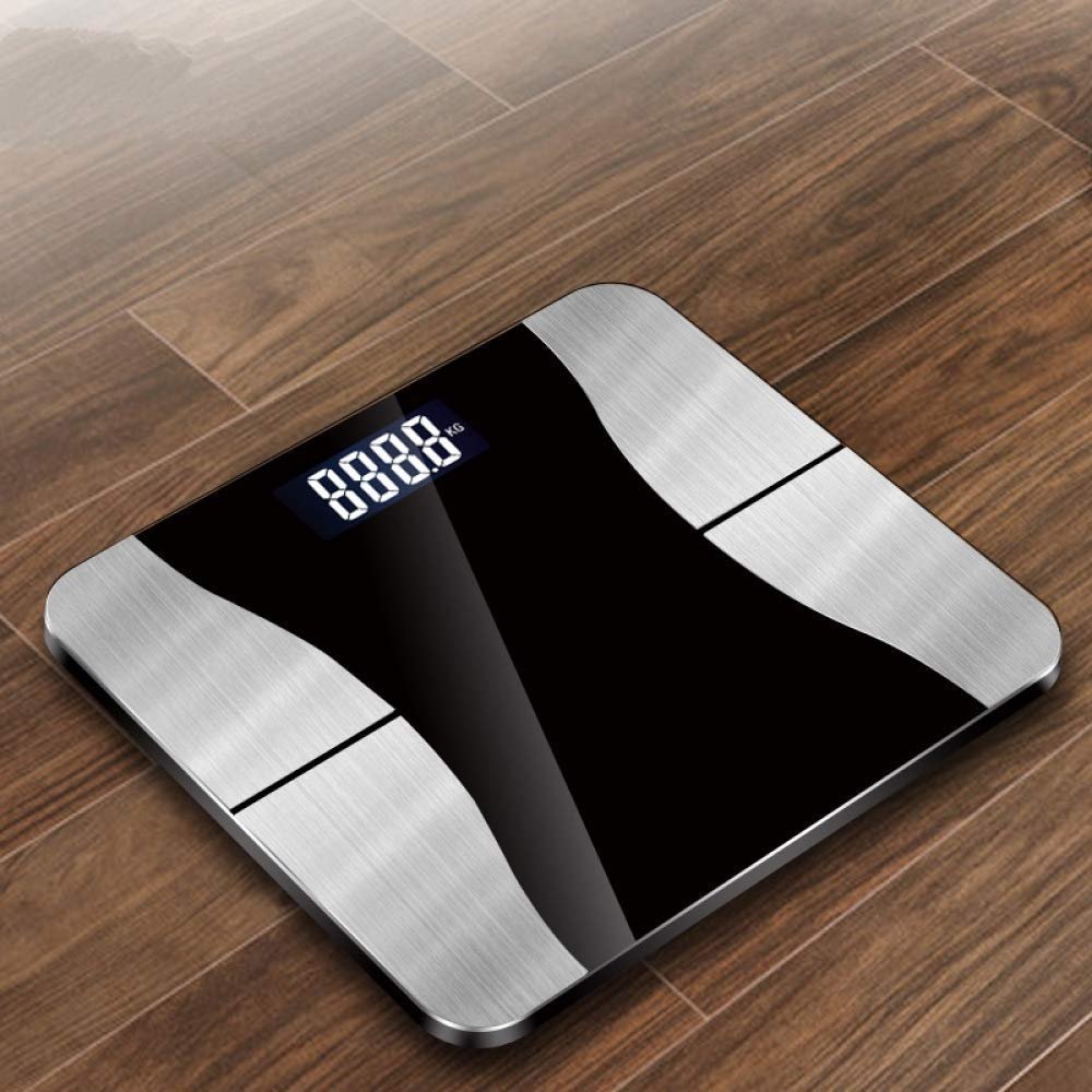 CJBHSD Electronic Weight Bathroom Scale Smart Bluetooth Fat Scale Accurate Weight Scale Voice Broadcast Function LED HD Screen Health Weight Scale Bathroom Scale,Black,White (Black)