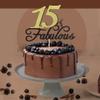 15 & Fabulous Birthday Cake Topper Black Gold Glitter Cake Topper for 15th Happy Birthday Anniversary Party Decoration Supplies view 4