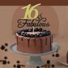 16 & Fabulous Birthday Cake Topper Black Gold Glitter Cake Topper for 16th Happy Birthday Anniversary Wedding Party Decoration Supplies view 4