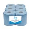 Blake & White Centrefeed Blue Roll - Purely Smile 1 Ply Tissue Roll for Wiping Surfaces & Drying Hands - Strong & Ultra Absorbent Blue Rolls 6 Pack - 300m Per Roll view 1