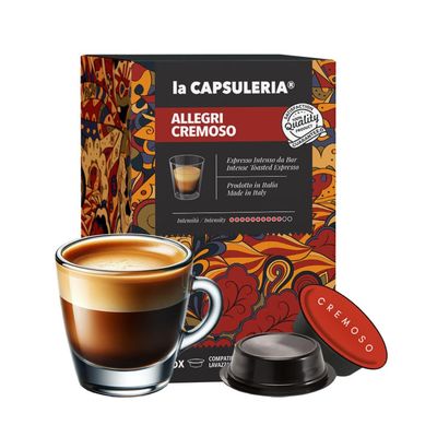 ALLEGRI coffee, creamy (192 Pods) compatible with Lavazza A Modo Mio, 12 Boxes of 16 Pods, harmonious aroma, round and persistent taste, perfect for any moment of the day (La Capsuleria)